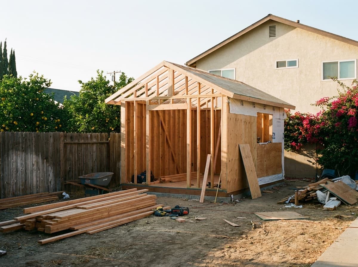 Representative home addition — new second-story framing