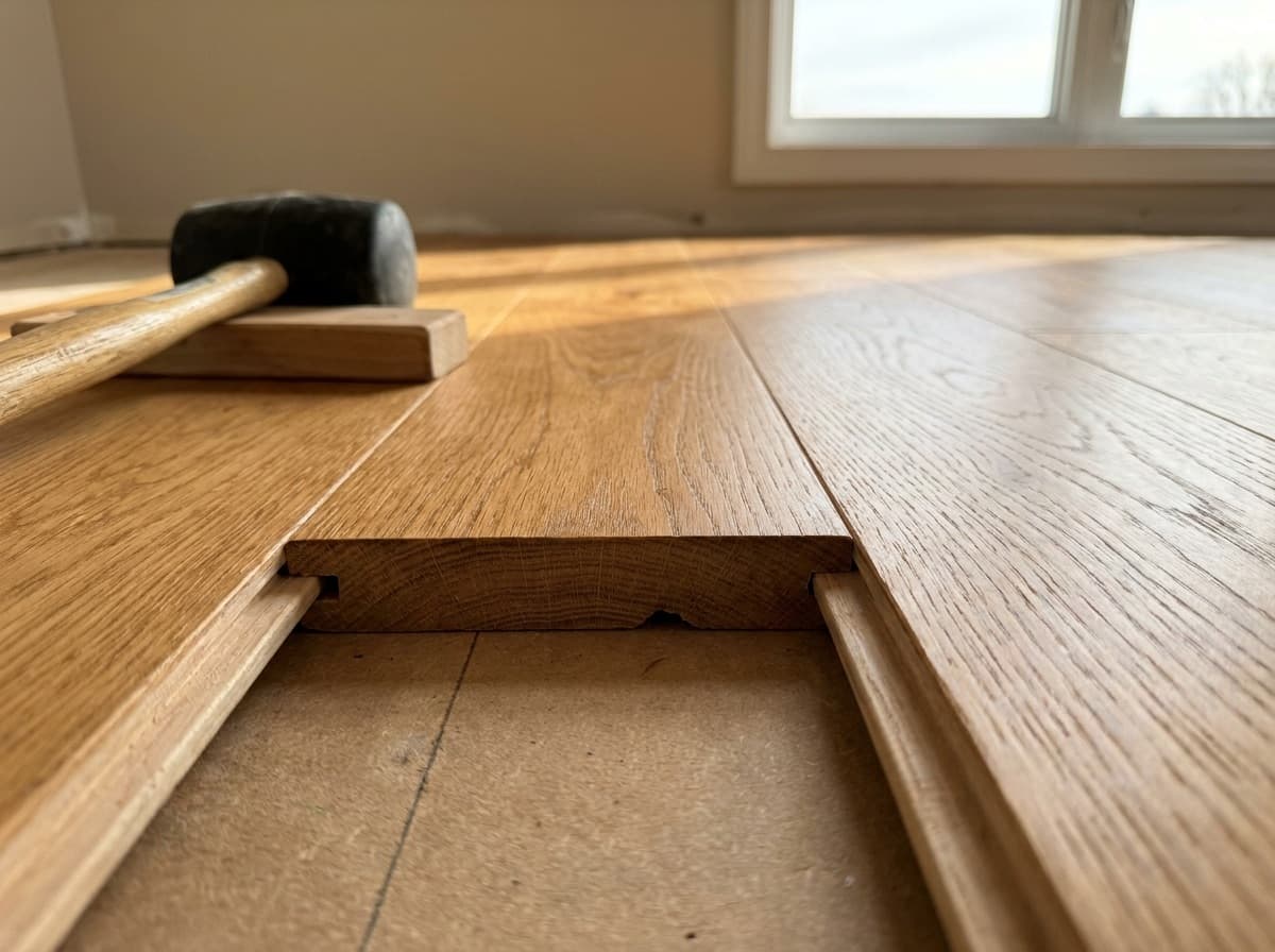 Representative flooring install — luxury vinyl plank in living area